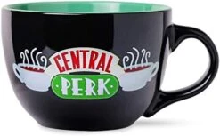 FRIENDS Central Perk Black Ceramic Mug Oversized For Coffee, Soup, 24 Ounces -KitchenAid Shop 41CxN7SiQ5L. AC