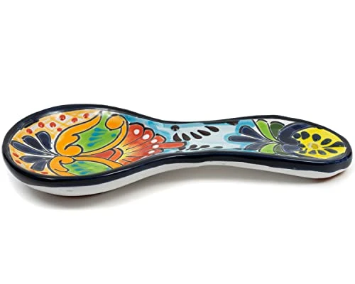 Hand Painted Ceramic Spoon Rest Kitchen Counter Top Utensil Holder For Spoons Spanish Mexican Decorations (Multi) 5 Hand Painted Ceramic Spoon Rest Kitchen Counter Top Utensil Holder For Spoons Spanish Mexican Decorations (Multi) - Image 3