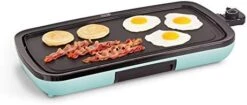 DASH Everyday Nonstick Electric Griddle For Pancakes, Burgers, Quesadillas, Eggs & Other On The Go Breakfast, Lunch & Snacks With Drip Tray + Included Recipe Book, 20in, 1500-Watt - Aqua -KitchenAid Shop 41D9VYtC BL. AC