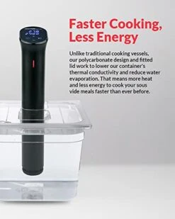 Vide Tools 11.6 Litre Polycarbonate Container - Custom Cut Lid To Suit The IVide Sous Vide Cooker - Clear Cooking Vessel - BPA Free, Non-Stick, And Dishwasher Safe, SVT-PS11GN-IVIDE -KitchenAid Shop 41DEmkLmyrL