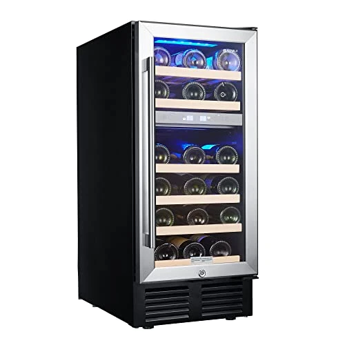 15 Inch Dual Zone Wine Cooler Refrigerators 28 Bottle Fast Cooling Low Noise Wine Fridge With Professional Compressor Stainless Steel Digital Temperature Control Screen Built-in Or Freestanding 3 15 Inch Dual Zone Wine Cooler Refrigerators 28 Bottle Fast Cooling Low Noise Wine Fridge With Professional Compressor Stainless Steel Digital Temperature Control Screen Built-in Or Freestanding