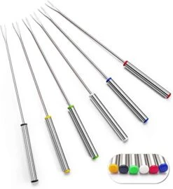 - Set Of 12 Stainless Steel Fondue Forks 9.5" - Color Coding Cheese Fondue Forks With Heat Resistant Handle For Chocolate Fountain Cheese Fondue Roast Marshmallows 14 - Set Of 12 Stainless Steel Fondue Forks 9.5" - Color Coding Cheese Fondue Forks With Heat Resistant Handle For Chocolate Fountain Cheese Fondue Roast Marshmallows -KitchenAid Shop 41DL5fgu7rL. AC