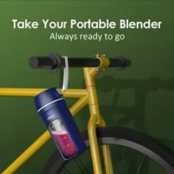 Portable Blender, One-handed Drinking Mini Blender For Shakes And Smoothies, 12 Oz Personal Blender With Rechargeable USB, Made With BPA-Free Material Portable Juicer, Matte Blue -KitchenAid Shop 41DNFF7O8dL