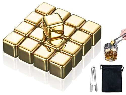 16 PCS Stainless Steel Whiskey Golden Ice Cubes,Gold Stainless Steel Whiskey Stones,Gold Stainless Steel Ice Cubes,for Whiskey,Wine Chiller,Beer,Vodka,Liqueurs,Drinks Cooler Set(Gold) 3 16 PCS Stainless Steel Whiskey Golden Ice Cubes,Gold Stainless Steel Whiskey Stones,Gold Stainless Steel Ice Cubes,for Whiskey,Wine Chiller,Beer,Vodka,Liqueurs,Drinks Cooler Set(Gold)