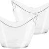 2 Pack Clear Ice Bucket & Holder By Better Above - Oval Plastic Beverage Drink Tub With Handles For Champagne, Wine, Beer, And Drinks Bottle For Outdoor And Indoor Parties - 3.5 Liter -KitchenAid Shop 41DSLOo4WiL