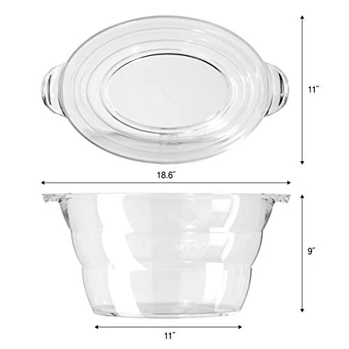 Oggi Acrylic Oval Party Tub-18.5" X 11", Clear, 18.5" By 11" 7 Oggi Acrylic Oval Party Tub-18.5" X 11", Clear, 18.5" By 11" - Image 5