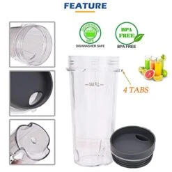 2 Pack 16oz Single Serve Cups &6 Fins Blender Blade Assembly, Replacement Parts For Nutri Ninja Compatible With Nutri Ninja BL660 1500WBL770A 30/ BL770 30/BL773CO 30/BL771 30/BL772 30/ 1200W BL780 -KitchenAid Shop 41DeWEDaIcL