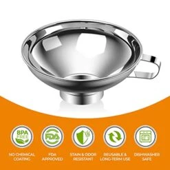 Canning Funnel For Kitchen Use, Wide Mouth Stainless Steel Funnel For Wide And Regular Mouth Mason Jar, Food Grade Metal Funnel For Filling Bottle, Large Funnel For All Liquid And Solid -KitchenAid Shop 41DfSdo6QqL