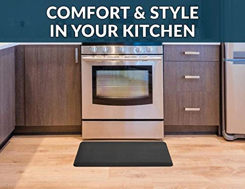 Anti Fatigue Floor Mat – 3/4 Inch Thick Perfect Kitchen Mat, Standing Desk Mat – Comfort At Home, Office, Garage – Durable – Stain Resistant – Non-Slip Bottom (20" X 32", Black) 6 Anti Fatigue Floor Mat – 3/4 Inch Thick Perfect Kitchen Mat, Standing Desk Mat – Comfort At Home, Office, Garage – Durable – Stain Resistant – Non-Slip Bottom (20" X 32", Black) - Image 4