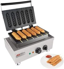 Corn Dog Waffle Maker For Commercial Use | 6 Hotdog Waffles On A Stick | Stainless Steel | 110V (6 Hot Dogs) -KitchenAid Shop 41DokgyYSLL. AC