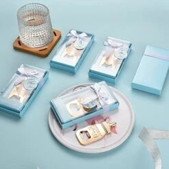 24 Pcs Baby Shower Return Gifts For Guest Supplies Poppin Baby Bottle Shaped Bottle Opener Wedding Favor With Exquisite Packaging Party Souvenirs Gift Decorations By WeddParty (Blue 24pcs) -KitchenAid Shop 41Dp1bfDqKL
