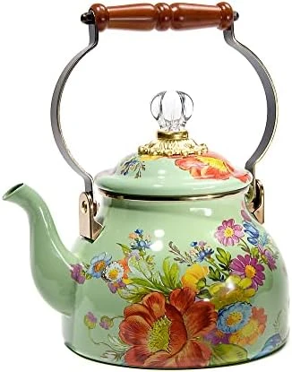 AcKenzie-Childs Courtly Check Enamel Tea Kettle, Decorative Tea Kettle, 3-Quart Capacity 7 AcKenzie-Childs Courtly Check Enamel Tea Kettle, Decorative Tea Kettle, 3-Quart Capacity - Image 5