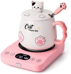 Coffee Mug Warmer & Cute Cat Mug Set, Electric Coffee Warmer For Desk With 9 Temp Setting (Up To 180℉/ 80℃), 1-9 Timer Smart Cup Warmer Plate For Beverage Milk Tea, Gravity Induction Auto ON/Off -KitchenAid Shop 41Duf75ti7L. AC