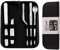 Professional Chef Plating Kit, 10 Piece Culinary Plating Set, Black, Stainless Steel (10 Piece, Black) -KitchenAid Shop 41E oLCAtxL. AC 1