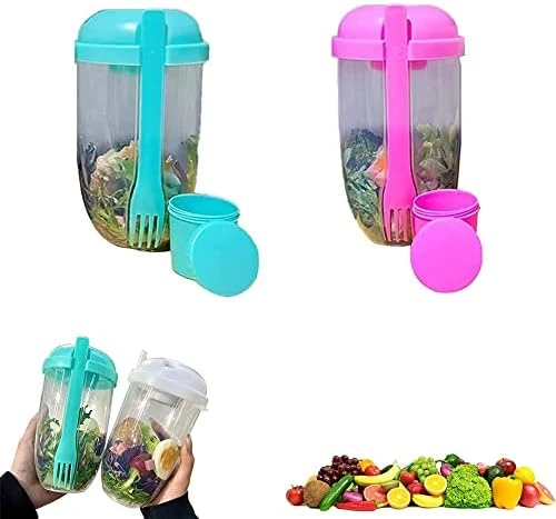 Keep Fit Salad Meal Shaker Cup, 2022 New Fresh Salad Cup To Go, Portable Salad Shaker With Fork And Salad Dressing Holder, Fruit And Vegetable Salad Cup Container Perfect For Work, Travel, Picnic 8 Keep Fit Salad Meal Shaker Cup, 2022 New Fresh Salad Cup To Go, Portable Salad Shaker With Fork And Salad Dressing Holder, Fruit And Vegetable Salad Cup Container Perfect For Work, Travel, Picnic - Image 6