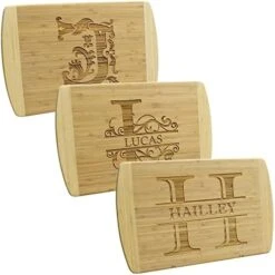 - Monogram Letter Bamboo Cutting Board Personalized & Laser Engraved Name; Great Present For Birthdays Housewarmings Client Gifts Weddings Anniversaries Parents Couples & Friends 27 - Monogram Letter Bamboo Cutting Board Personalized & Laser Engraved Name; Great Present For Birthdays Housewarmings Client Gifts Weddings Anniversaries Parents Couples & Friends -KitchenAid Shop 41E3icWSzAL. AC