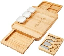 Mr Mrs Cheese Board And Knife Set Large Charcuterie Board, Valentines Day Gifts Wedding Anniversary Engagement Gifts For Couple Bridal Shower Housewarming Gifts -KitchenAid Shop 41E52PrkkLL. AC