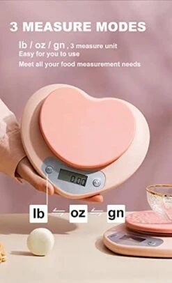 Pink Kitchen Scale - Large LCD Display, Tare Function, 11 Lbs(5kg) Capacity, 0.03 Oz.(1g) Precise Graduation, ML And Oz Unit For Liquids And Solids - Ideal Food Scale For Baking & Cooking (5kg/1g) -KitchenAid Shop 41E9aqVZtRL