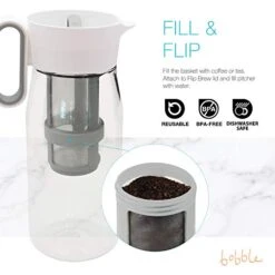 Flip Brew By Zing Anything, Instant Iced Tea Maker, Cold Brew Coffee Maker, Two-in-One Cold Brew Coffee Or Tea Maker, Multi-Purpose Pitcher, Dishwasher Safe, BPA/EA Free Tritan, 48 Oz., White -KitchenAid Shop 41E9mME5sWL