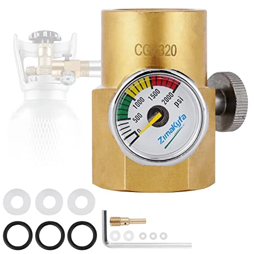 CO2 Direct Adapter With 2000psi Pressure Gauge, Thread Set Replacement Accessories For Soda Machine Tank, CO2 Refill Connector Adapter Accessories, Adapter Refills Connector Kit CGA320 To TR21-4 (B) 3 CO2 Direct Adapter With 2000psi Pressure Gauge, Thread Set Replacement Accessories For Soda Machine Tank, CO2 Refill Connector Adapter Accessories, Adapter Refills Connector Kit CGA320 To TR21-4 (B)