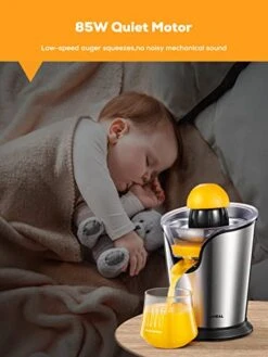 Iheal Electric Citrus Juicer, Orange Juicer Squeezer With Two Interchangeable Cones Suitable For All Size Of Citrus Fruits, Anti-drip Spout And Ultra Quiet Motor, BPA Free, Brushed Stainless Steel -KitchenAid Shop 41EB5ArDdIL