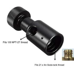CO2 Refill Adapter Bottle Connector With Gasket Aluminum Alloy CO2 Regulator Fill Station On/Off Adapter With 2 Output Ports For Soda Tank Black -KitchenAid Shop 41EItve8rPL