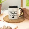 Funny Brother Mug, 11 Ounces, Brother Gifts From Sister And Brother, Worlds Okayest Brother, Brother Of The Bride Gifts (Black Handle) -KitchenAid Shop 41EJma9WHkL