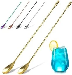 2-Pack 12 Inches Stainless Steel Bartender Mixing Spoon Cocktail Stirrers, Spiral Pattern Bar Spoon Stirring Spoon With Long Handle 20 2-Pack 12 Inches Stainless Steel Bartender Mixing Spoon Cocktail Stirrers, Spiral Pattern Bar Spoon Stirring Spoon With Long Handle -KitchenAid Shop 41EKQ5Vi8yS. AC