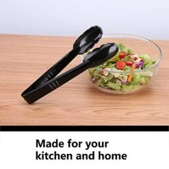 24 Pieces Plastic Serving Tongs For Kitchen, Disposable Utensils Set, 9 Inch Heavy Duty Scalloped Salad Tongs, Food Safe Material, Perfect For Buffets And BBQ, Black 11 24 Pieces Plastic Serving Tongs For Kitchen, Disposable Utensils Set, 9 Inch Heavy Duty Scalloped Salad Tongs, Food Safe Material, Perfect For Buffets And BBQ, Black -KitchenAid Shop 41EMflz0fFS