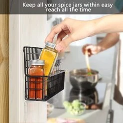 Hanging Spice Racks With Jars, 4-Tier Wall Mounted Metal Spice Racks With 32 Pcs 4oz Glass Spice Jars, Easy To Install Space Saving Organizer Shelf With Seasoning Bottles For Your Kitchen And Pantry -KitchenAid Shop 41EOBi3oUhL