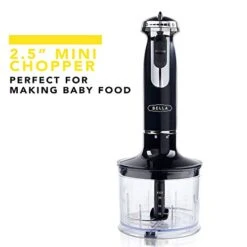 Bella 10-Speed Immersion Blender With Attachments, 350 Watt, Immersion Blender With Dishwasher Safe Whisk & Blending Attachments For Food Prep, Black 12 Bella 10-Speed Immersion Blender With Attachments, 350 Watt, Immersion Blender With Dishwasher Safe Whisk & Blending Attachments For Food Prep, Black -KitchenAid Shop 41EQdzfagAL
