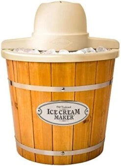 Electric Ice Cream Maker, 6 Quarts, Soft Serve Machine With Easy-Carry Handle For Ice Cream, Frozen Yogurt Or Gelato, Dark Wood -KitchenAid Shop 41ESYrQegL. AC