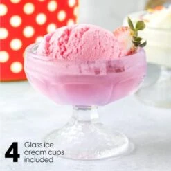 Ice Cream, Sorbet & Frozen Yogurt Maker - Homemade Gelato & Soft Serve Ice Cream Maker Machine With 4 Glass Cups - Double-Insulated Freezer Bowl, Mixing Paddle, Lid - 1.5 Quart Capacity -KitchenAid Shop 41EgZNzA6WL