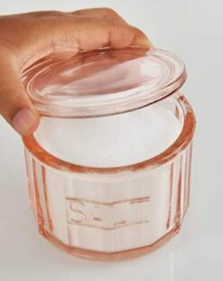 OME-X Depression Style Pink Glass Salt Cellar With Lid, Retro Kitchen Decor, Wedding Gift - 3 1/2" H X 4" D -KitchenAid Shop 41EjHVnrljL