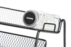 GONGSHI 3 Tier Cabinet Spice Rack Organizer With 21 Empty Glass Spice Jars (4oz), 386 Spice Labels, Chalk Marker And Funnel For Pantry Cupboard Or Countertop, Black -KitchenAid Shop 41Exo8HAbDL