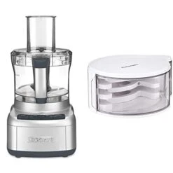 8 Cup Food Processor By Cuisinart, 350-Watt Motor, Medium To Fine Slicing Discs, FP-8SV & DLC-DH Disc Holder, White