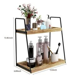 Dorhors 2 Tier Bathroom Counter Organizer Storage,Vanity Organizer For Bathroom Counter,Wood Counter Standing Rack For Bathroom,Dresser,Kitchen -KitchenAid Shop 41F7HYdbJ0L