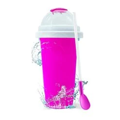 Rookhaven 12oz Frozen Magic Slushy Maker Cup | Multipurpose - Portable & Reusable Slushie Cup Maker Squeeze For Kids & Adults | Diy Slushy Cup Maker Tiktok | Pink Frozen Magic Squeeze Cup