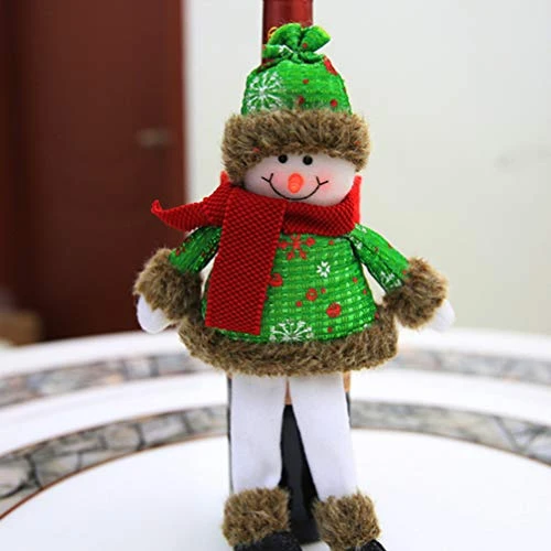 LIOOBO Bottle Tops 2pcs Christmas Wine Bottle Cover Santa Snowman Christmas Doll Bottle Champagne Bags For Christmas Table Ornaments Xmas Gift Decoration Bottle Caps 4 LIOOBO Bottle Tops 2pcs Christmas Wine Bottle Cover Santa Snowman Christmas Doll Bottle Champagne Bags For Christmas Table Ornaments Xmas Gift Decoration Bottle Caps - Image 2