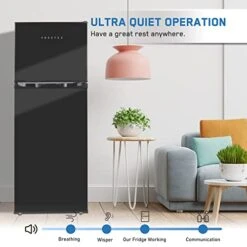 4.7 CU' Refrigerator, Mini Fridge With Freezer, Compact Refrigerator,Small Refrigerator With Freezer,Top Freezer, Adjustable Thermostat Control, Black (FR 472 BK) -KitchenAid Shop 41FIc9JKI2L