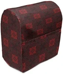 Lunarable Gallus Stand Mixer Cover, Rooster Hen And Chicks Dotted Background Family April Eggs Feast Field, Kitchen Appliance Organizer Bag Cover With A Pocket, 6-8 Quarts, Teal Ginger Dark Orange -KitchenAid Shop 41FMquo63wL. AC