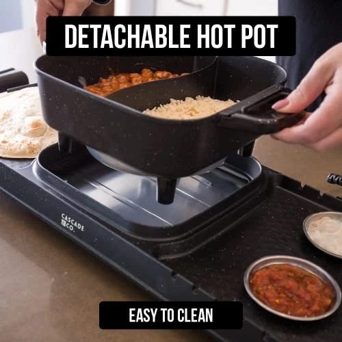 2 In 1 Electric Hotpot With Grill Combo Non-Stick Korean BBQ Grill Indoor Smokeless Barbecue Grill & Hot Pot With Divider 7 2 In 1 Electric Hotpot With Grill Combo Non-Stick Korean BBQ Grill Indoor Smokeless Barbecue Grill & Hot Pot With Divider - Image 5