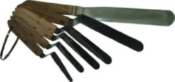 KIT-SPT-OF 6-Piece Wooden Handled Offset Spatula Set