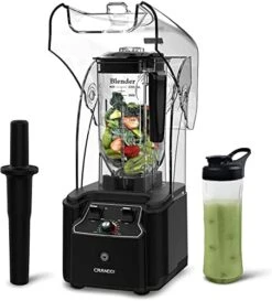 Quiet Commercial Blender With Soundproof Shield, 2200 Watt Professional Blenders For Kitchen With 80oz Jar And Self-Cleaning, High-Speed Blenders K90 Black -KitchenAid Shop 41FuH3LFdvL. AC