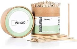 WoodU Disposable Coffee Stir Sticks 7"- Sturdy Round End Compostable And Biodegradable Brich Wood Tea Stirrers- 100% Ecofriendly Wooden Stirring Sticks For Hot Drinks -KitchenAid Shop 41FuRW11bHL. AC