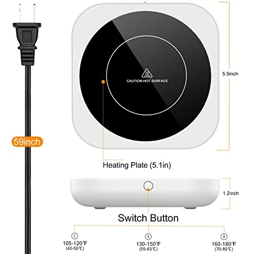 Coffee Mug Warmer For Desk, Coffee Warmer With 3 Temperature Settings, Coffee Cup Warmer For Desk Auto Shut Off, Waterproof Coffee Warmer For Desk With Touch Tech & Enlarged Heating Plate, Best Gift 6 Coffee Mug Warmer For Desk, Coffee Warmer With 3 Temperature Settings, Coffee Cup Warmer For Desk Auto Shut Off, Waterproof Coffee Warmer For Desk With Touch Tech & Enlarged Heating Plate, Best Gift - Image 4