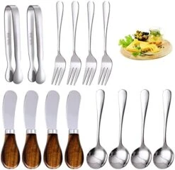 Charcuterie Accessories (14 Pcs), Cheese Spreaders For Charcuterie Board, Mini Serving Spoons, Forks And Mini Serving Tongs - Charcuterie Utensils For Butter, Cheese And Pastry Making -KitchenAid Shop 41G k9l3UwL. AC