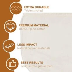 3 PCS 12"x12" Nut Milk Bags - 100% Unbleached Cotton Cheesecloth, Reusable Food Strainer Colander For Straining Almond/Oat Milk, Celery Juice, Cold Brew Coffee, Yogurt And Cheese Making -KitchenAid Shop 41GCLTmUvbL