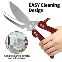 Kitchen Scissors Heavy Duty,Shears All Purpose Dishwasher Safe,Stainless Steel Multi-function Poultry Shears,Sharp Cooking Scissors For Chicken,Fish,Raptor,Meat,Turkey,Seafood,Crab,Bone (Burgundy) 13 Kitchen Scissors Heavy Duty,Shears All Purpose Dishwasher Safe,Stainless Steel Multi-function Poultry Shears,Sharp Cooking Scissors For Chicken,Fish,Raptor,Meat,Turkey,Seafood,Crab,Bone (Burgundy) -KitchenAid Shop 41GOZcGSGTL