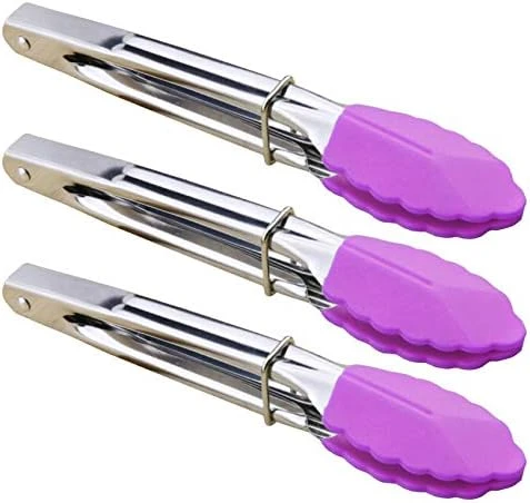 Mini Tongs With Silicone Tips 7-Inch Small Serving Tongs, Set Of 3 (Black White Gray) 10 Mini Tongs With Silicone Tips 7-Inch Small Serving Tongs, Set Of 3 (Black White Gray) - Image 8